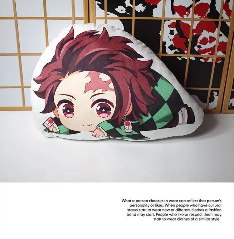 Demon Slayer Kimetsu no Yaiba Kamado Tanjiro Double Sided Printed Hugging Anime Plushies Toy Throw Pillow