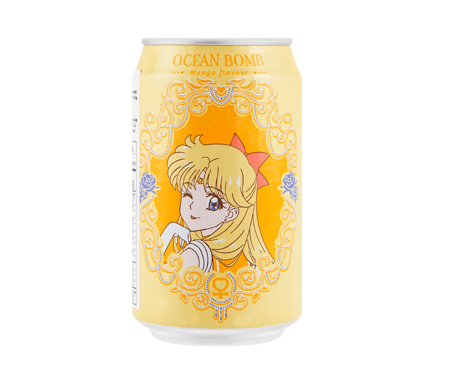 Ocean Bomb Sailor Moon Sparkling Water Mango Flavor (Carbonated)