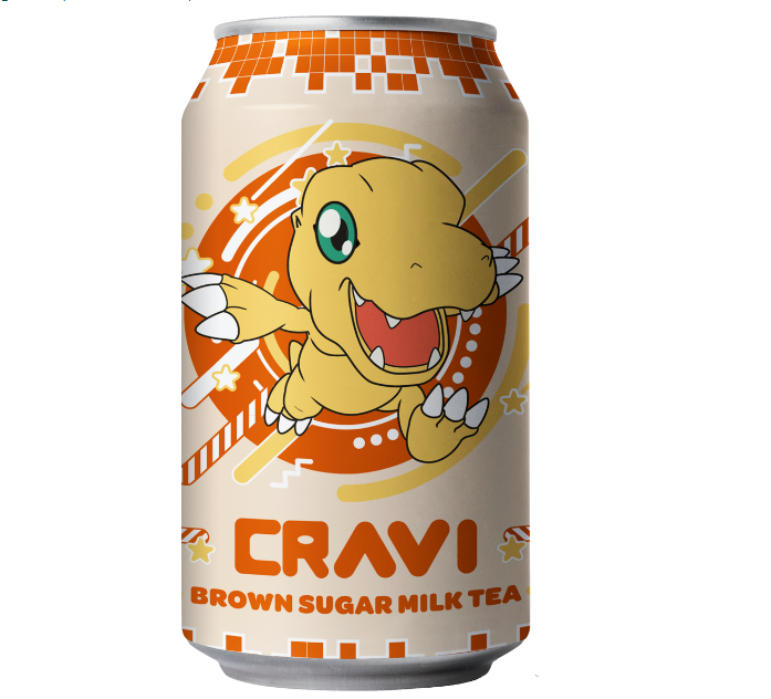 Ocean Bomb x Digimon Brown Sugar Milk Tea - Agumon