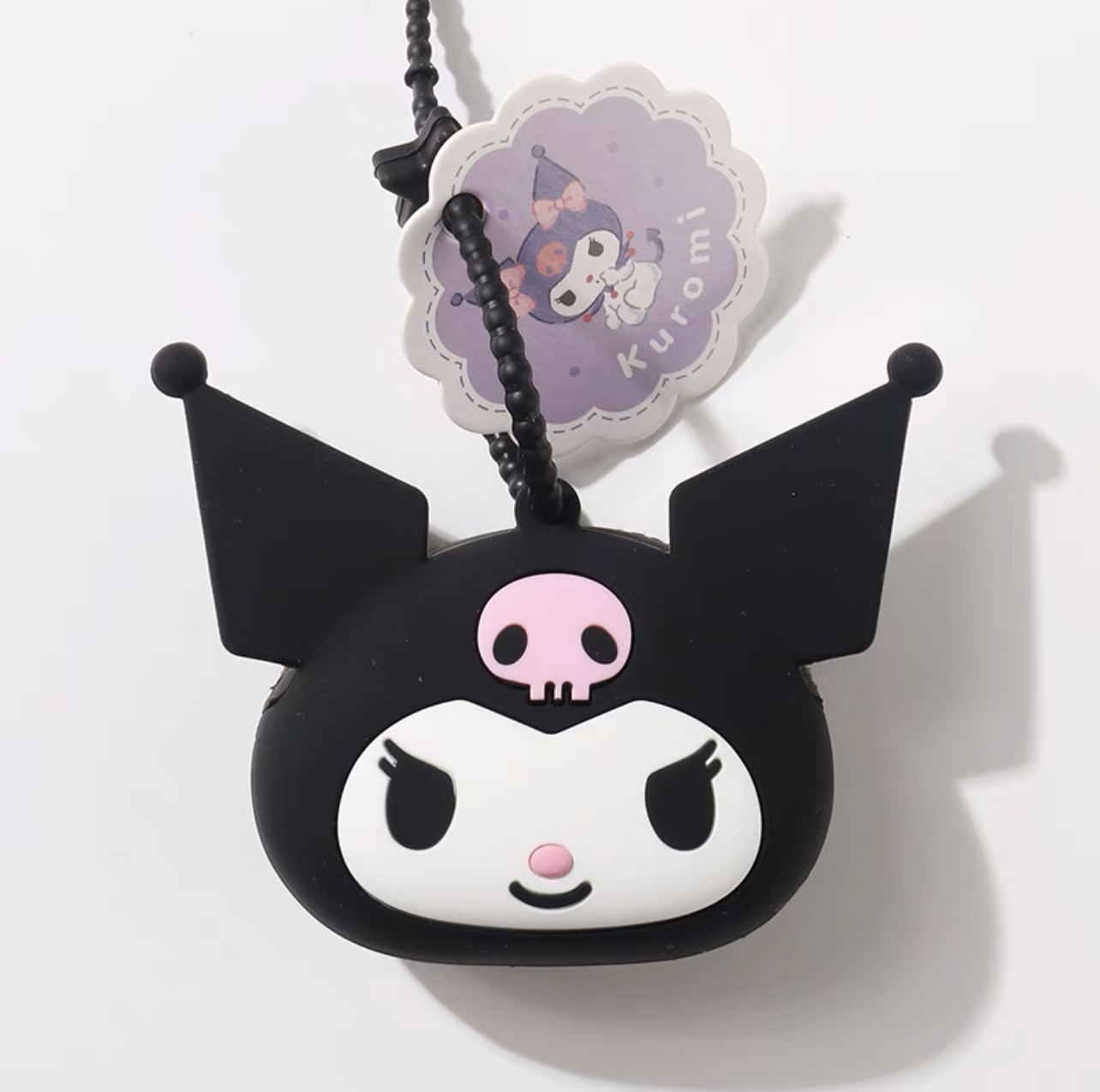 Sanrio Kuromi Black Die-cut Silicone Zipper Coin Purse