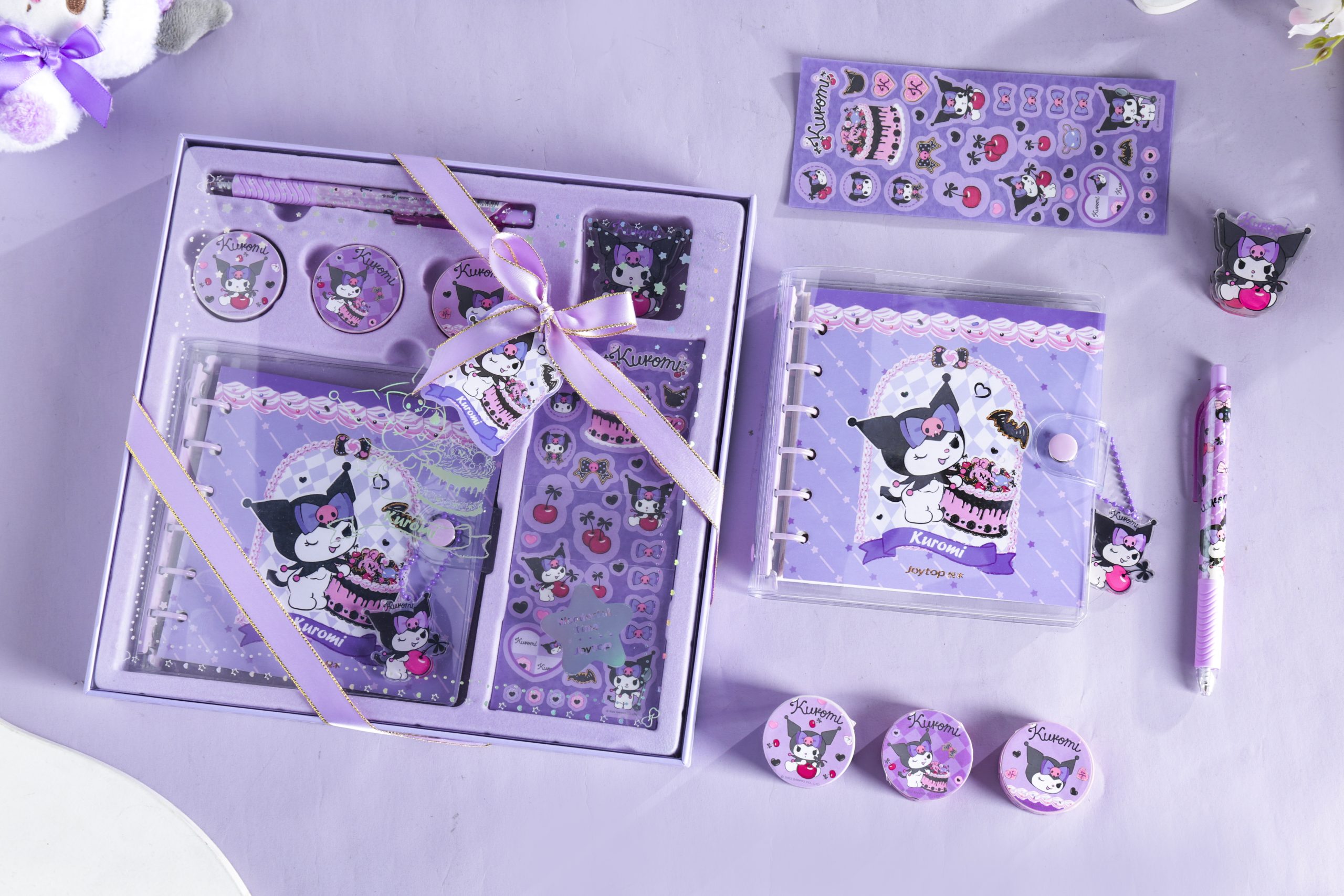 Sanrio Kuromi Stationery Notebook Tape Sticker Gift Box
