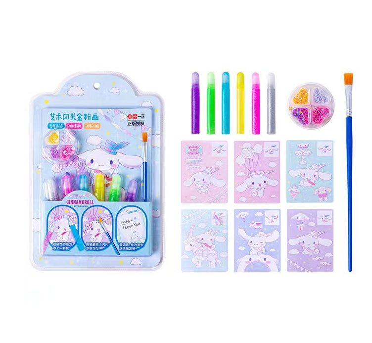 Sanrio Cinnamoroll Cartoon Graffiti Watercolor Painting Set DIY Coloring Book