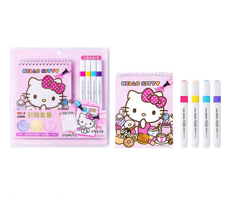 Sanrio Hello Kitty Graffiti Watercolor Painting Set DIY Coloring Book