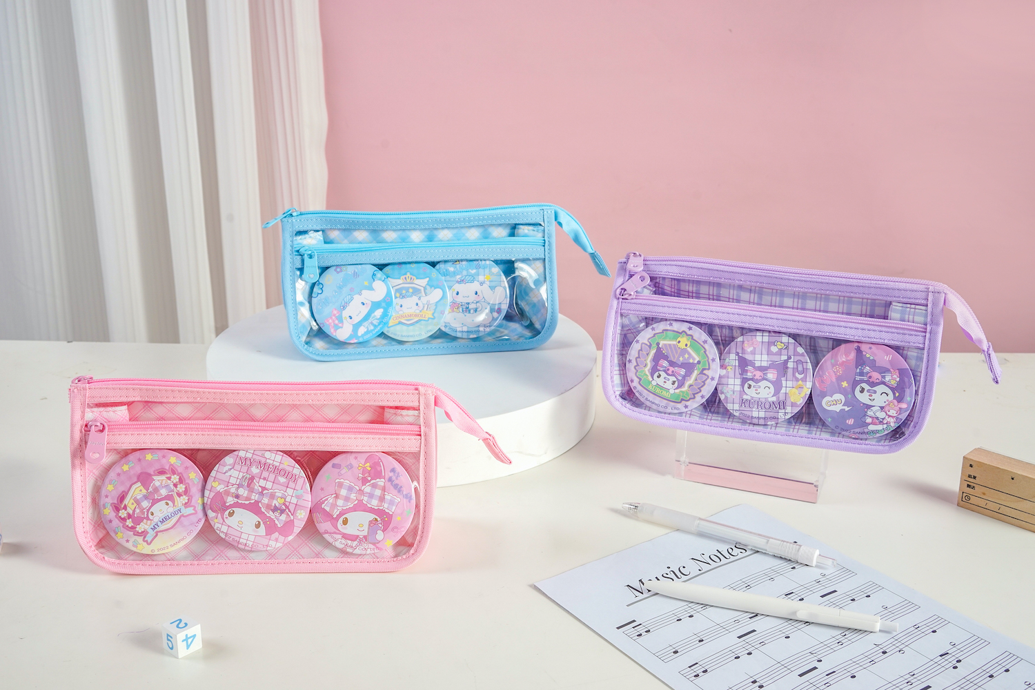 Sanrio JK Series Transparent large capacity Pencil Pouch